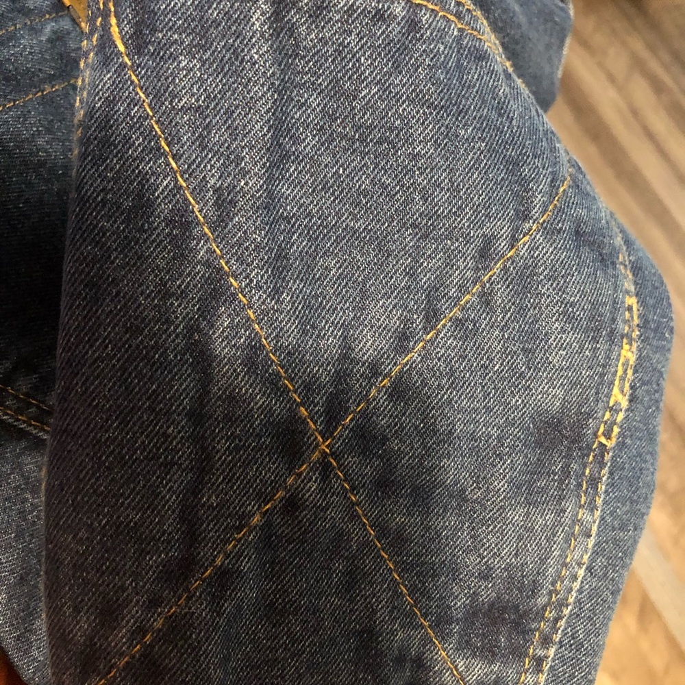 Wrangler Men’s Heavyweight Denim Blue Jean Jacket Gently Used Sized “L” Lined - Picture 8 of 14